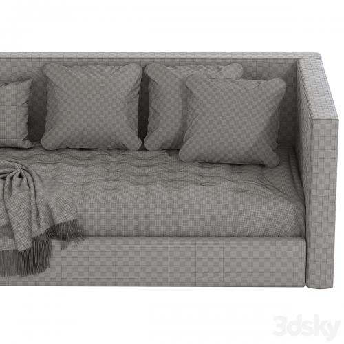 Cushy Upholstered Platform Corner Bed 2