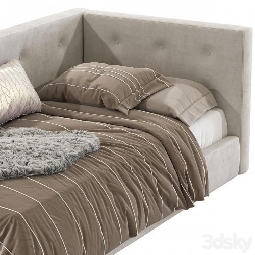 Cushy Upholstered Platform Corner Bed 2