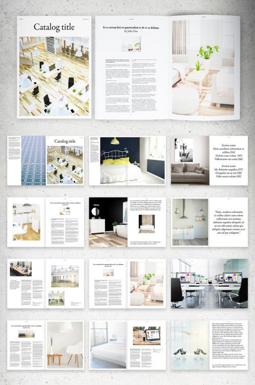 Black and White Catalog Layout - 297390868