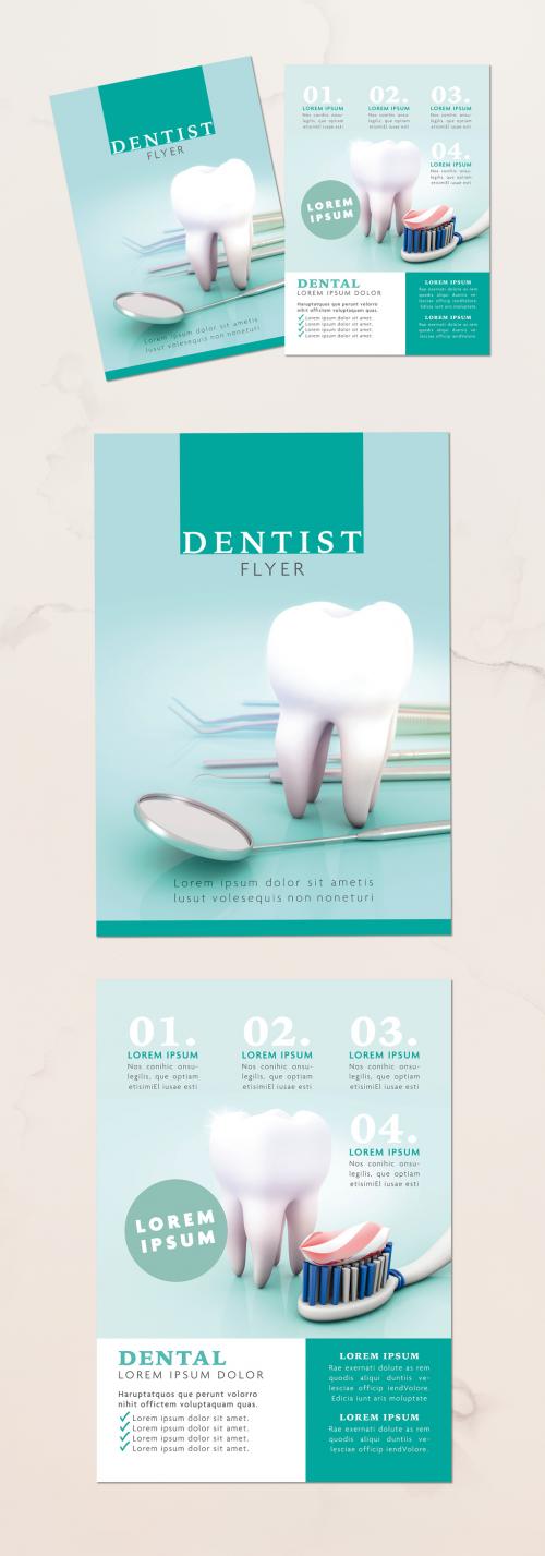 Dental-Themed Flyer Layout with Photos - 297390958