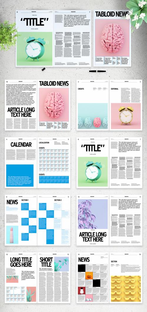 Newspaper Layout with Bold Text Elements - 297391641