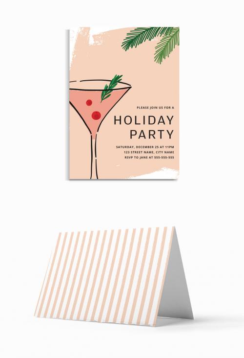 Holiday Cocktail Party Invitation Layout - 297397515