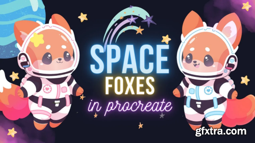 Cosmic Expedition: Drawing Cute Fox Astronauts in Space | Procreate