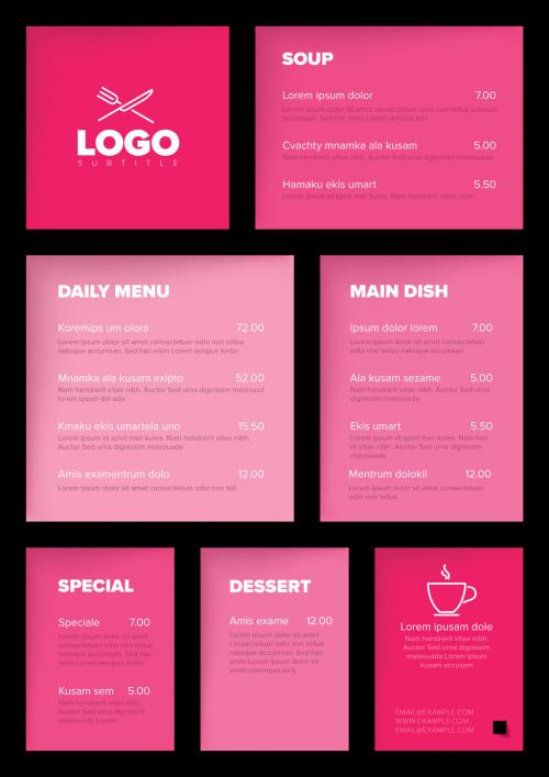 Pink Restaurant Menu Layout - 297636426