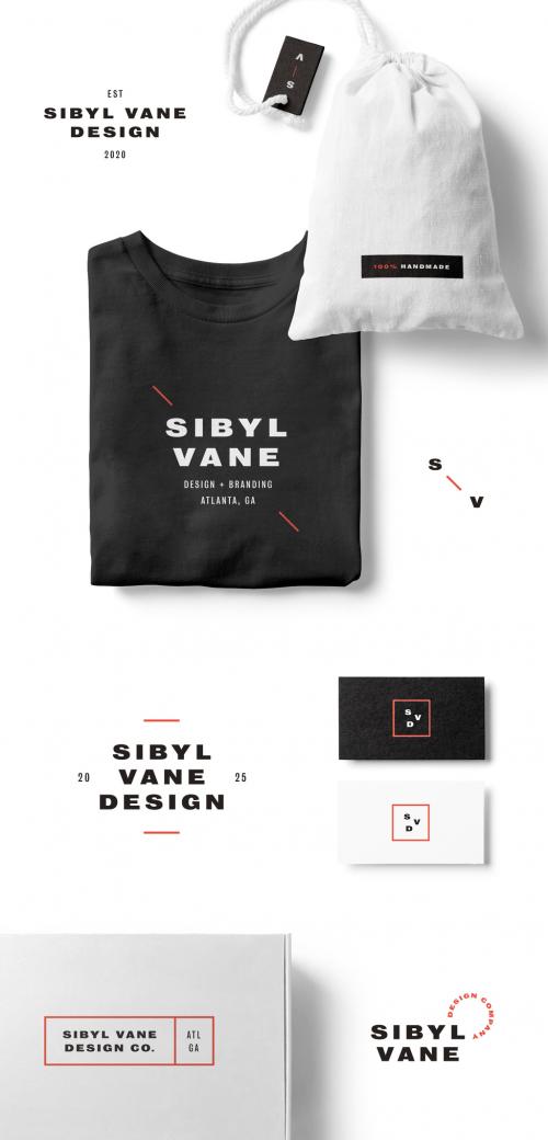 Simple Black and Red Logo Set - 297653723