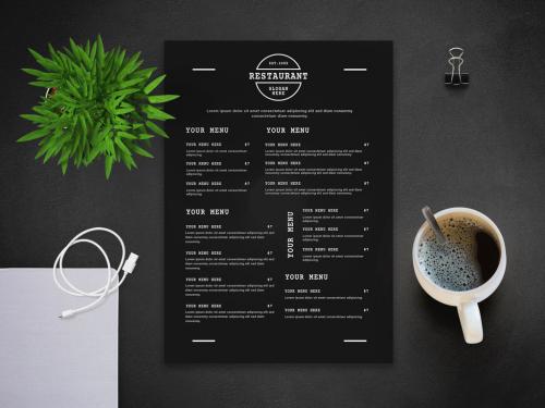 Black Restaurant Menu Layout - 297910309