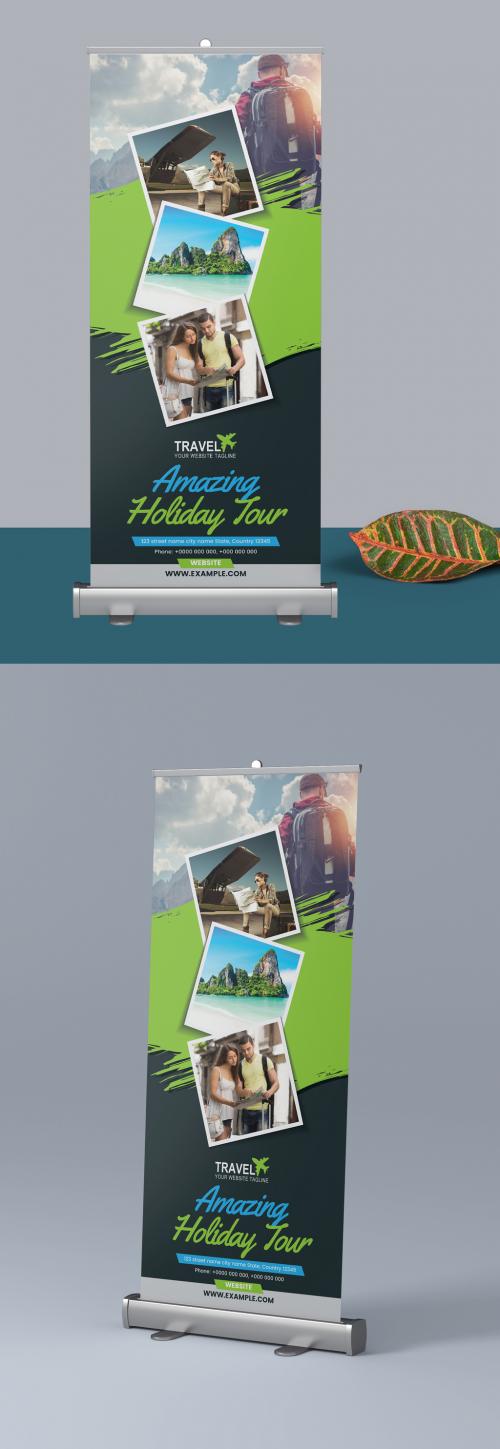 Roll Up Banner Layout with Rectangular Elements - 298079064