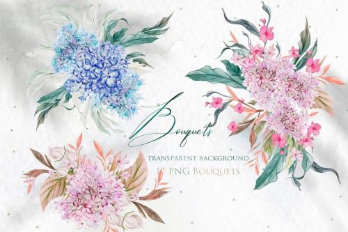 17 Watercolor Bouquets Hydrangea