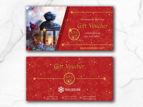 Christmas Voucher with Red Accents - 298100030