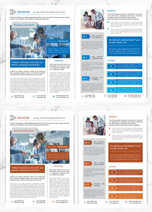 Case Study Layout with Blue and Orange Accents - 298100137