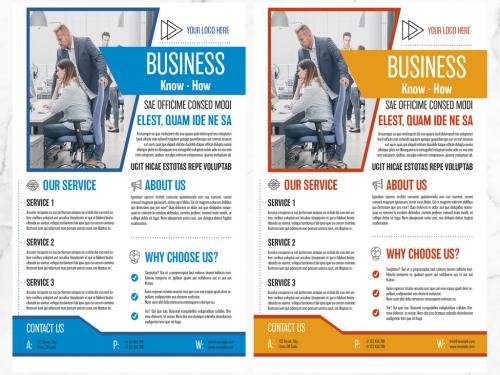 Business Flyer with Orange and Blue Accents - 298100187