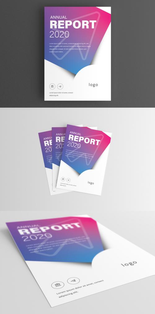 Report Cover Layout with Arrow and Typographic Accents - 298304453