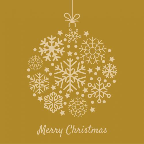 Decorative Digital Yellow Christmas Ornament Layout - 299116351