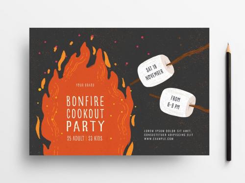 Bonfire Night Camp Cookout Flyer Layout - 299411159