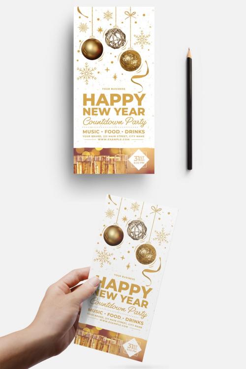 New Year's Eve Card Layout with Light Theme - 299411176