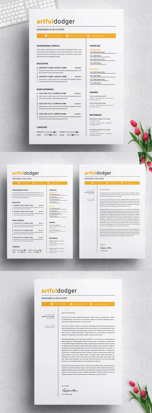 Orange Resume Layout - 299592938