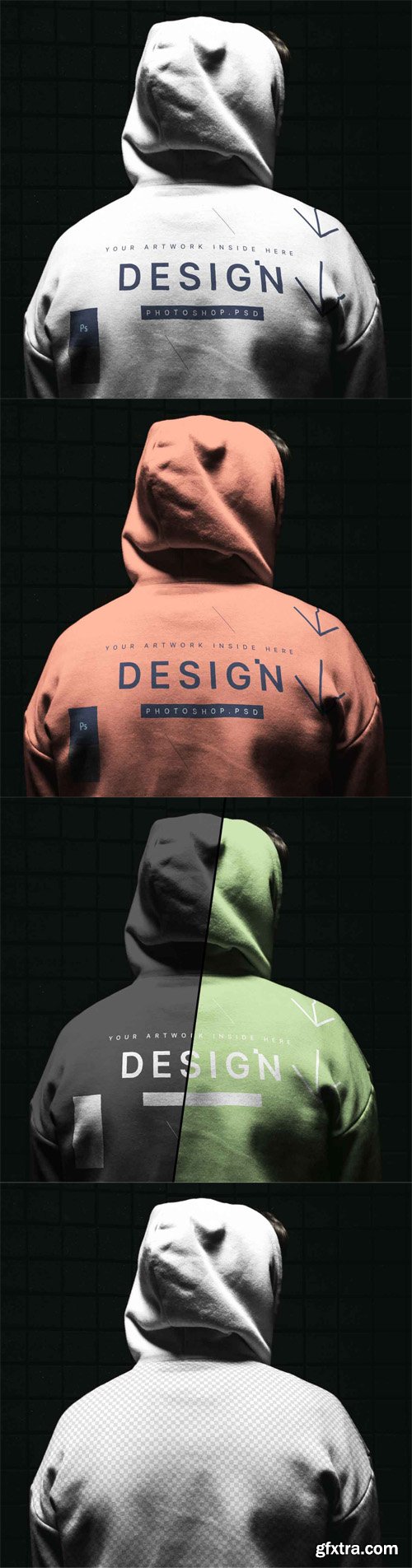 Hoodie Back PSD Mockup Template