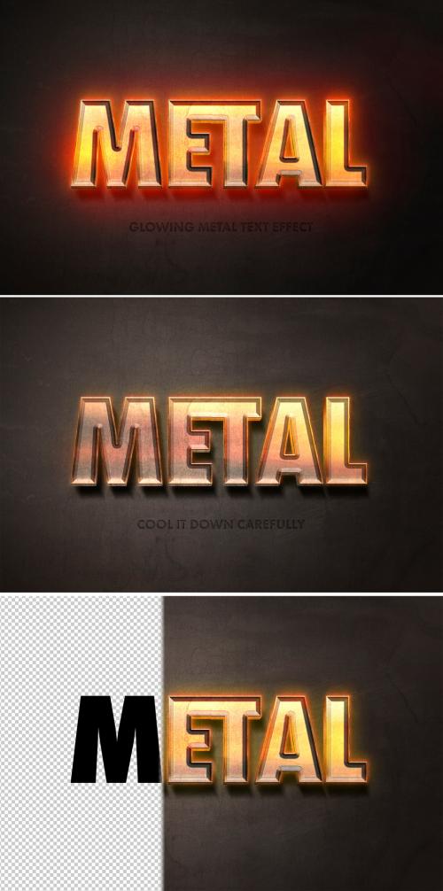 Hot Glowing Iron Text Effect Mockup - 299602172