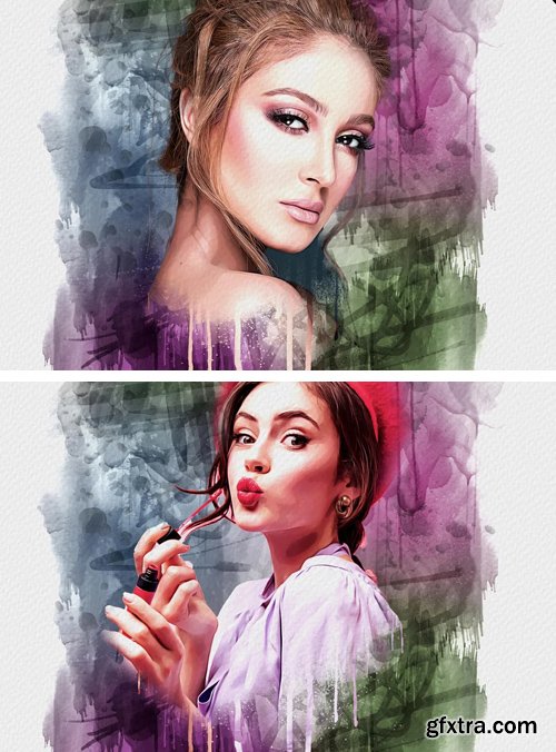 Drawing Watercolor Art Photo Effect for Photoshop