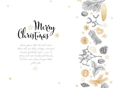 Hand Drawn Christmas Card Layout - 299607929