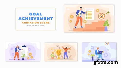 Videohive Goal Achievement Vector Flat Design Animation Scene 49457373