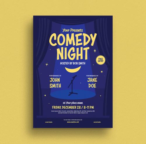 Comedy Night Event Flyer Layout - 299775107