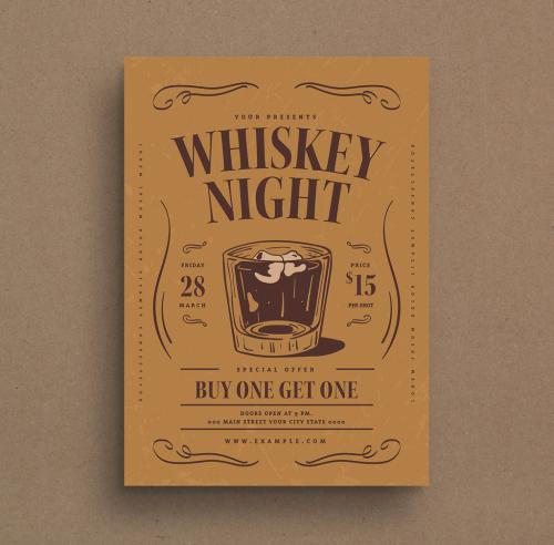 Whiskey Night Event Flyer Layout - 299775161