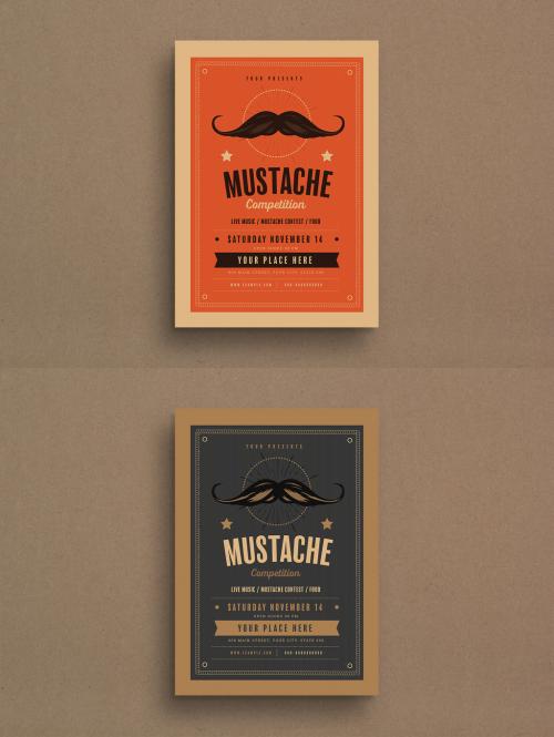 Mustache Competition Event Flyer Layout - 299775163