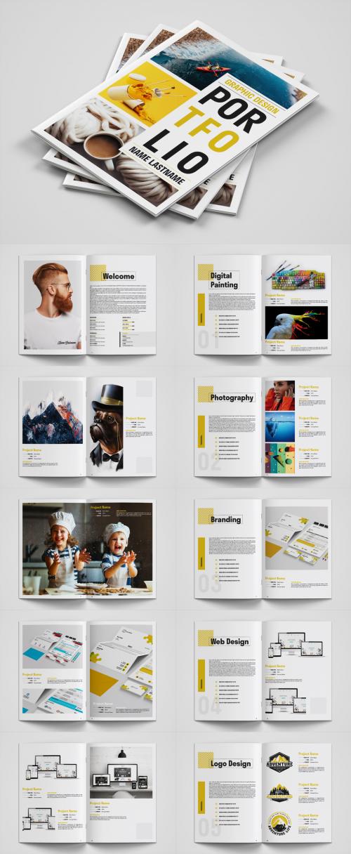 Portfolio Layout with Yellow Accents - 300386315