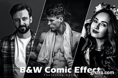 B&W Comic Effect - Photoshop Action PENBMVY