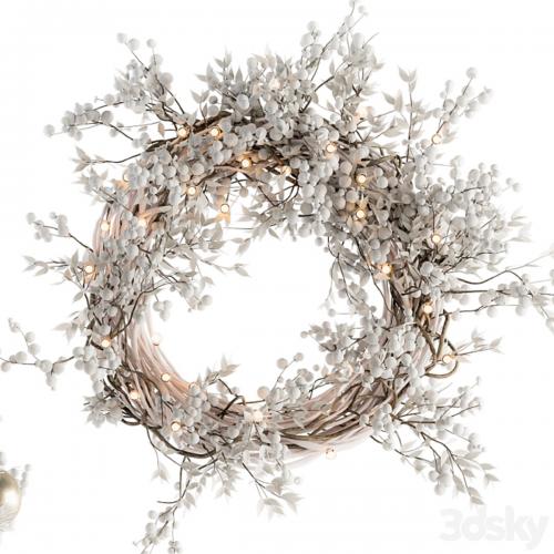 Christmas Decoration 14 - Christmas White and Gold Tree with Gift