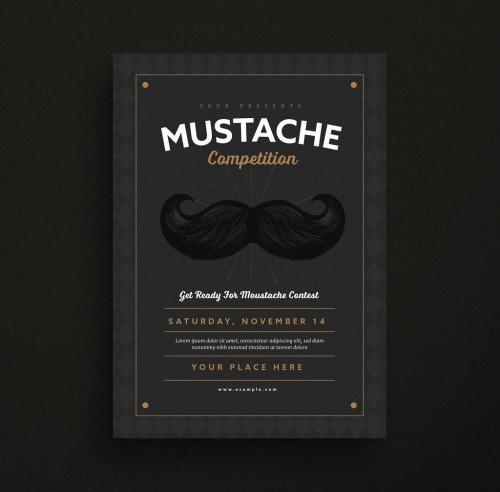 Black Mustache Competition Flyer Layout - 300963400