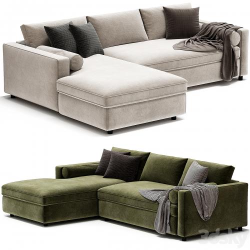 Aris Deep 2 Piece Left Arm Chaise Sectional Sofa