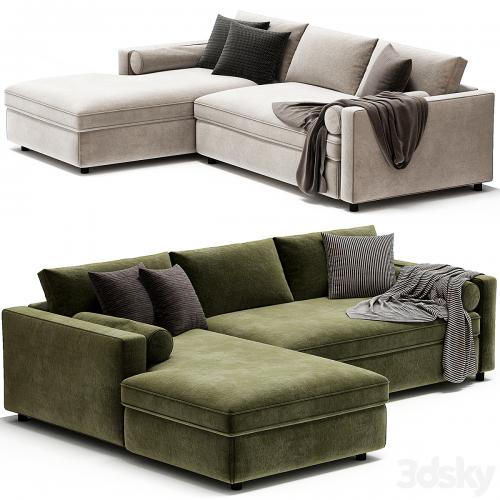 Aris Deep 2 Piece Left Arm Chaise Sectional Sofa