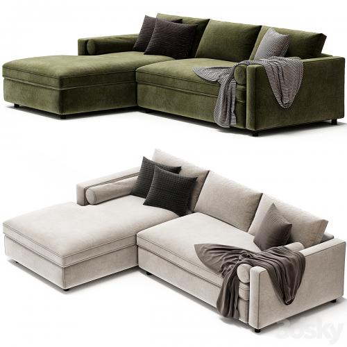 Aris Deep 2 Piece Left Arm Chaise Sectional Sofa