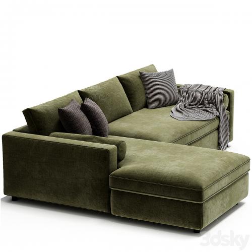 Aris Deep 2 Piece Left Arm Chaise Sectional Sofa