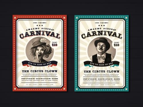 Vintage Carnival Flyer Layout - 300975474