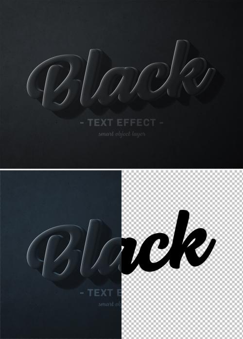Black 3D Text Effect - 300990223