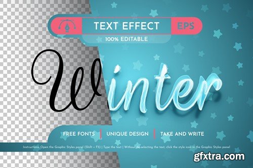 Snowy Winter - Editable Text Effect, Font Style 28PQGY7