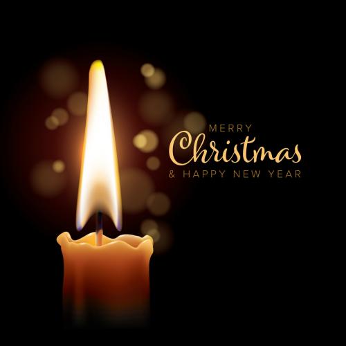 Christmas Flyer Layout with Candle Image - 301445365