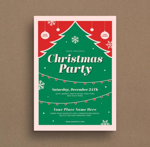 Retro Christmas Event Flyer Layout - 302045390