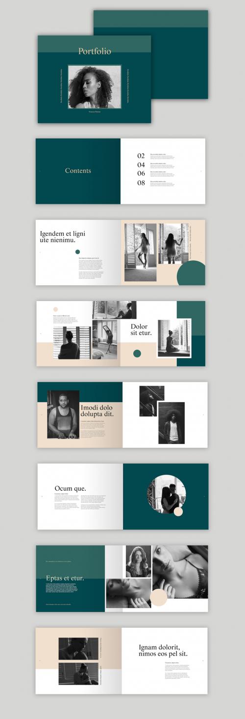 Green Geometric Portfolio Layout - 302067456