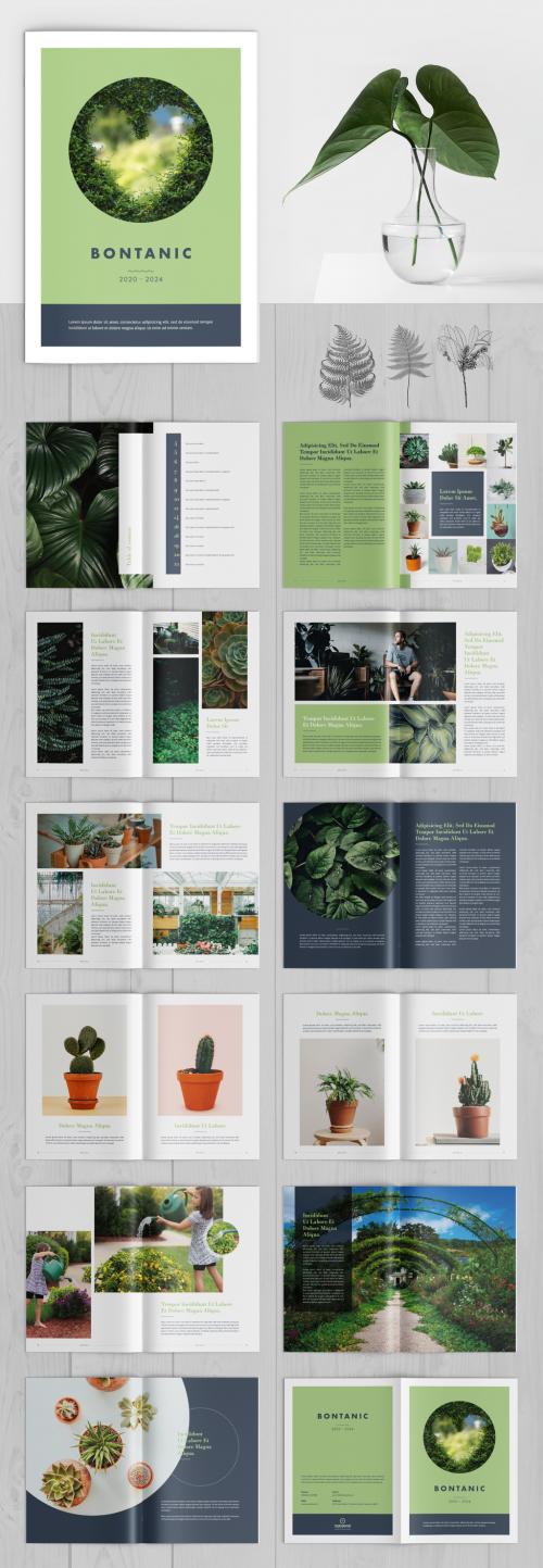 Brochure Layout with Green Accents - 302241139