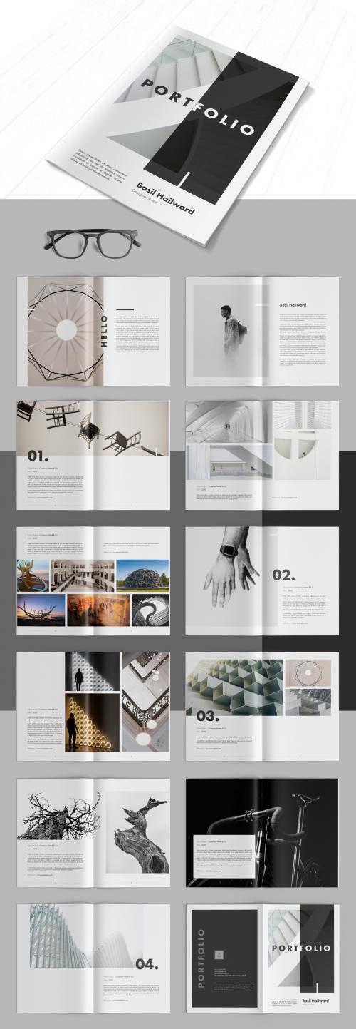 Portfolio Layout with Gray Accents - 302241153