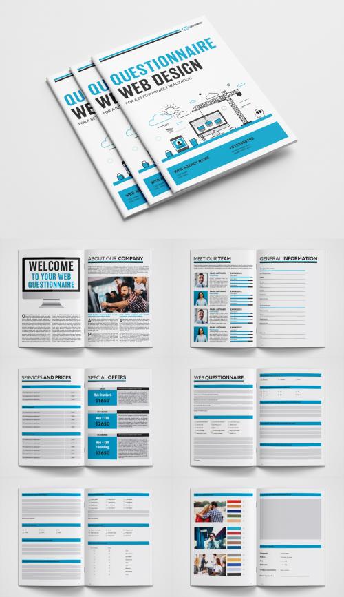 Questionnaire Layout with Blue Accents - 302321487