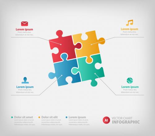 Multicolored Vector Chart Infographic Layout - 302521479