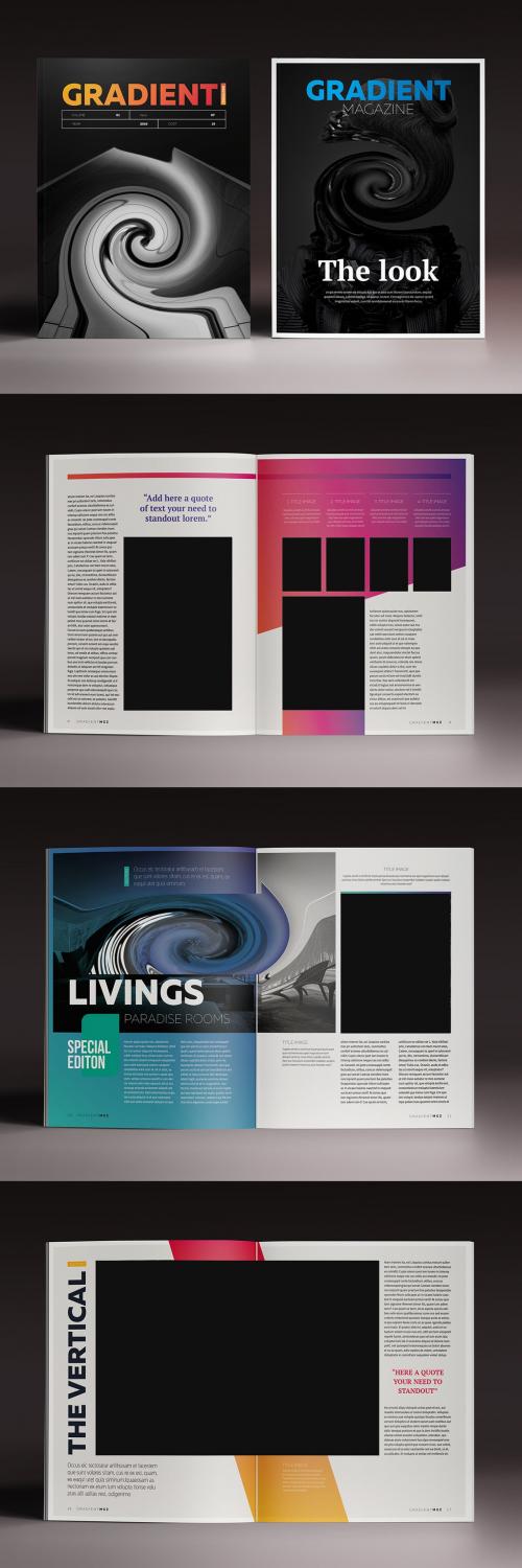 Gradient Indesign Magazine Template - 302705688