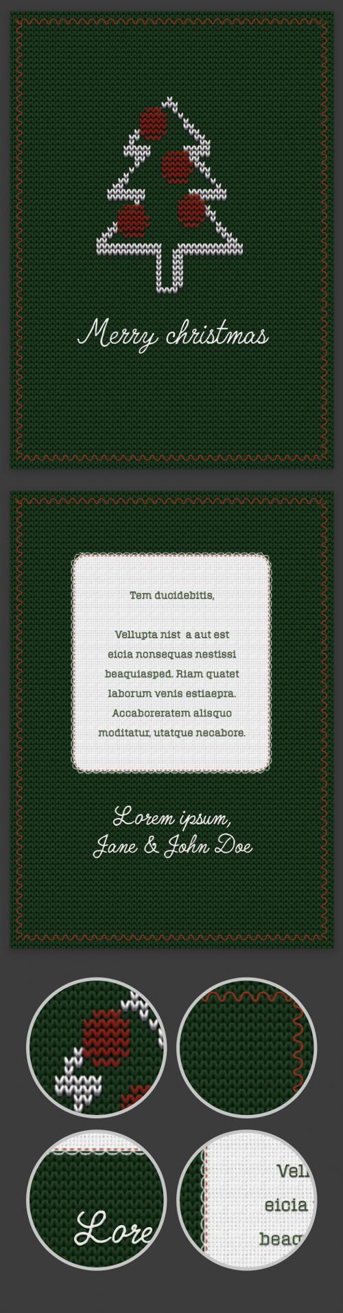 Christmas Flyer Layout with Textile Background Elements - 302965457