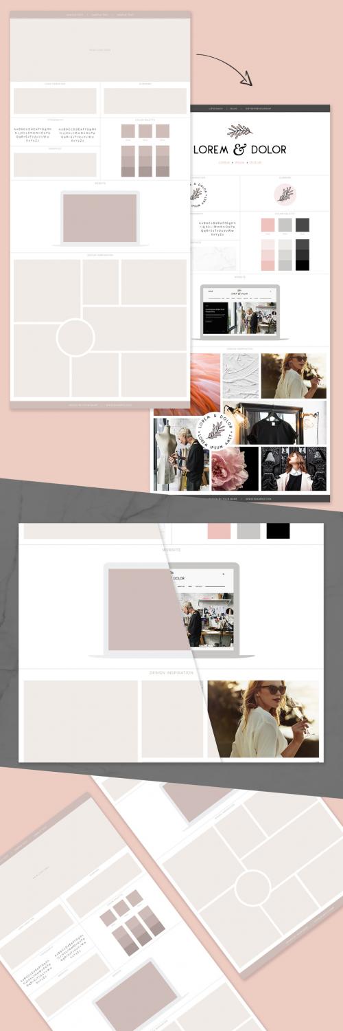 Creative Brand Board Layout with Laptop - 302986315