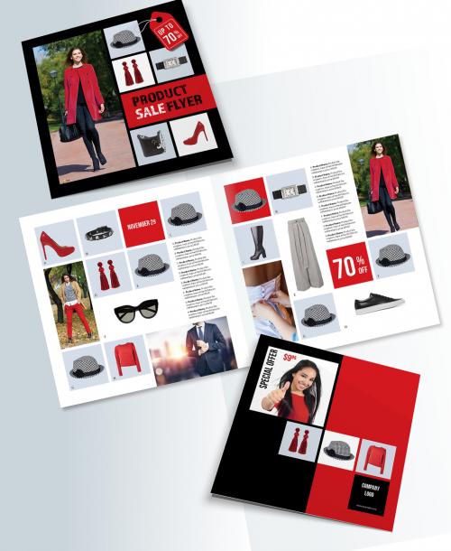 Black and Red Square Brochure Layout - 303003801